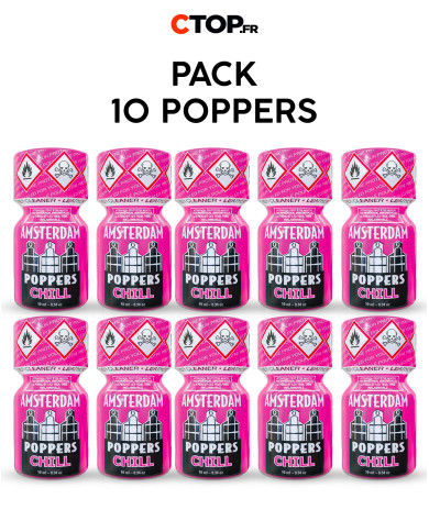 Image du Pack 10 Poppers Amsterdam 10ml - sensation forte et durable-1