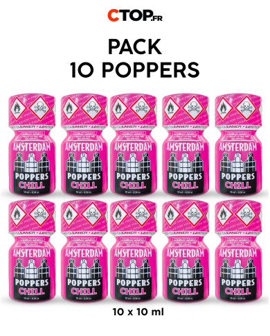 Image du Pack 10 Poppers Amsterdam 10ml - sensation forte et durable-2