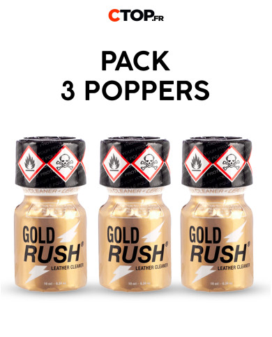 Image du Pack 3 Poppers Gold Rush 10ml - Poppers puissants pour montée rapide et forte sensations-2
