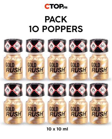 Pack 10 Poppers Gold Rush 10ml pour soirées et détente, stimulant intense et rapide-2