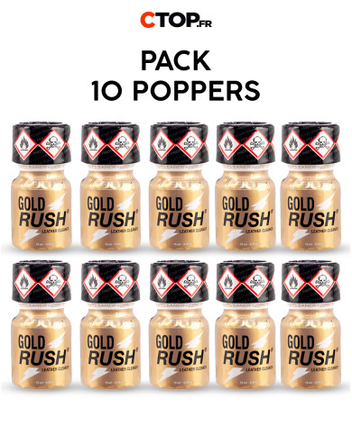 Pack 10 Poppers Gold Rush 10ml pour soirées et détente, stimulant intense et rapide-1