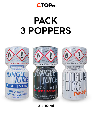 Image du Pack 3 Poppers Jungle Juice 10ml - Effets prolongés et qualité garantie-1