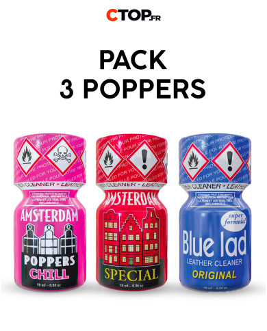 Pack Poppers Amsterdam Blue Lad 10ml pour sensations fortes-2