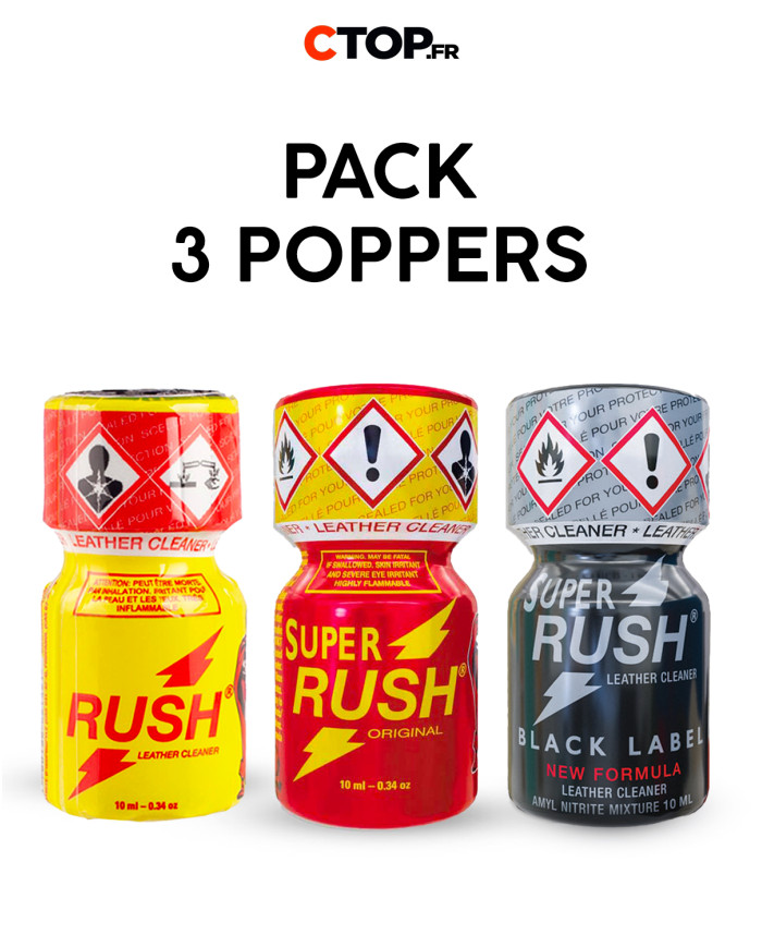 Pack 3 Poppers Rush1 - 10ml | Achat Pack de Poppers en Ligne