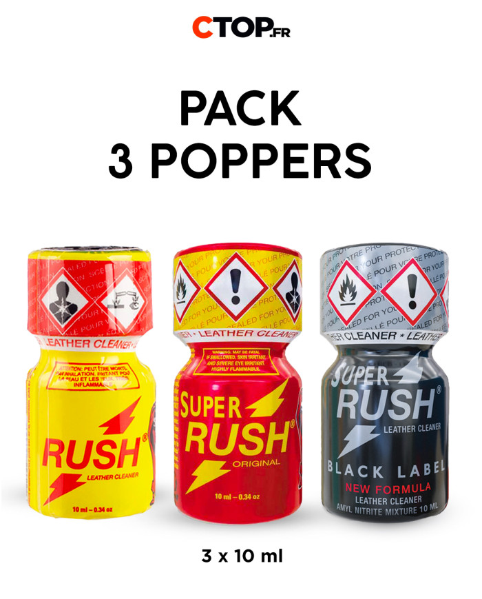 Pack 3 Poppers Rush1 - 10ml | Achat Pack de Poppers en Ligne