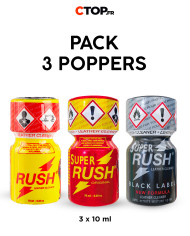 Pack 3 Poppers Rush1 - 10ml | Achat Pack de Poppers en Ligne