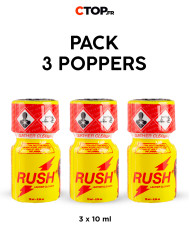 Pack 3 Poppers Rush Jaune 10ml – Acheter en Ligne | Catégorie Pack de Poppers