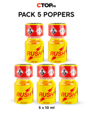 Pack 5 Poppers Rush Jaune 10ml - Achat Poppers Multipack en Ligne