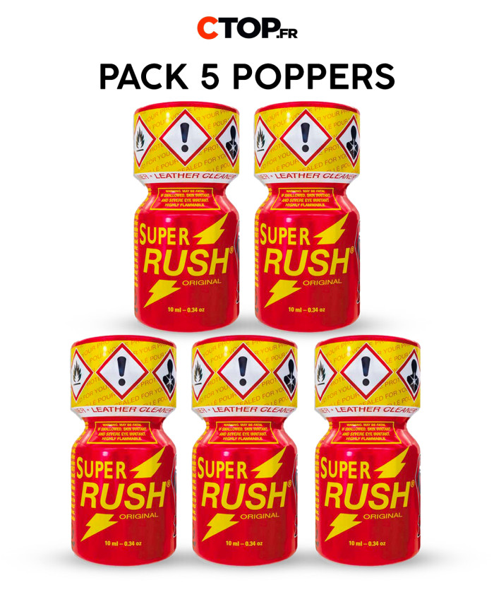Pack 5 Poppers Super Rush - 10ml | Achat Avantageux Poppers en Pack