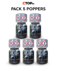 Pack 5 Poppers Super Rush Black Label 10ml | Achat Pack de Poppers en Ligne