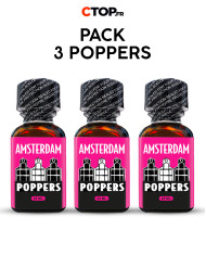 Pack de 3 Poppers Amsterdam 25ml - Achetez en Ligne | Catégorie Pack de Poppers
