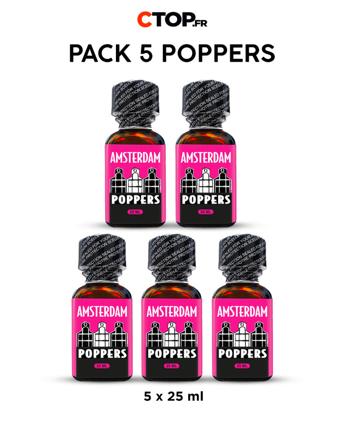 Pack 5 Poppers Amsterdam 25ml | Achetez en Gros et Économisez | Meilleure Offre