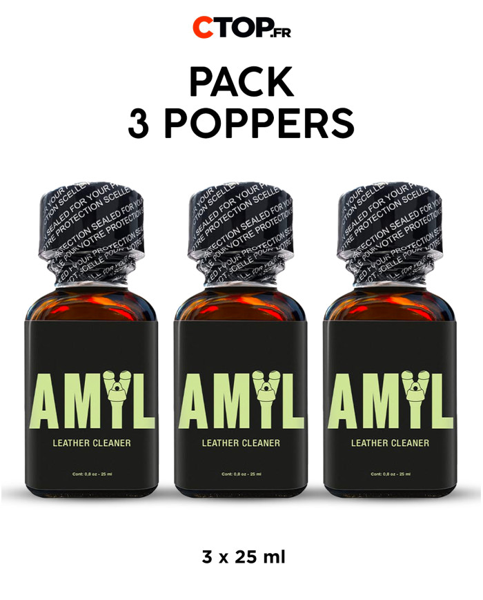 Pack 3 Poppers Amyl 25ml - Achat Poppers Puissants en Lot | Catégorie Pack de Poppers