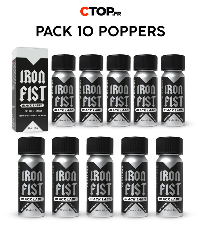 Pack 10 Poppers Iron Fist Black Label 30ml - Achat Avantageux en Ligne