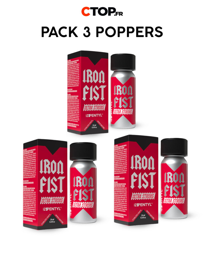 Pack 3 Poppers Iron Fist Ultra Strong 30ml - Acheter Pack de Poppers en Ligne