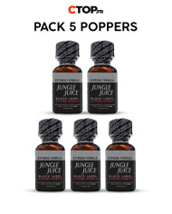 Pack 5 Poppers Jungle Juice Black Label 25ml - Achat Pack de Poppers - Offre Spéciale