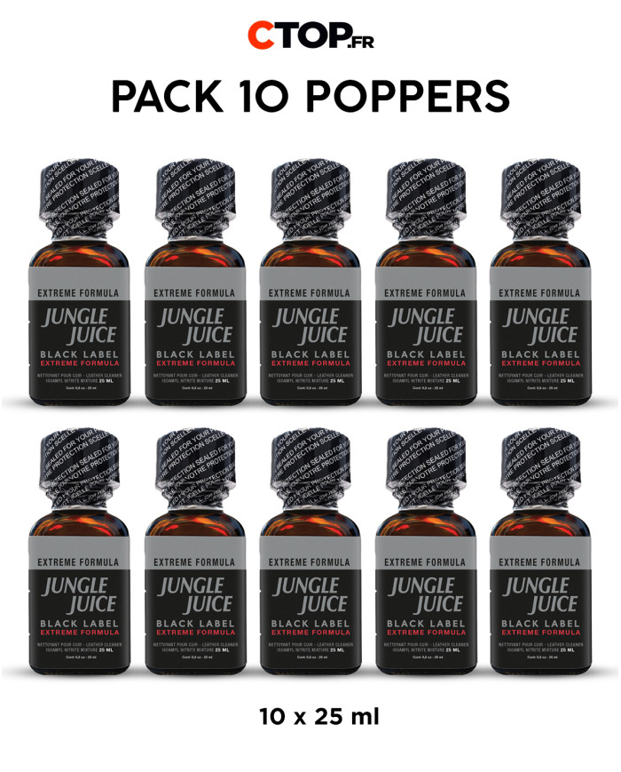 Pack 10 Poppers Jungle Juice Black Label 25ml - Achetez en Gros et Économisez