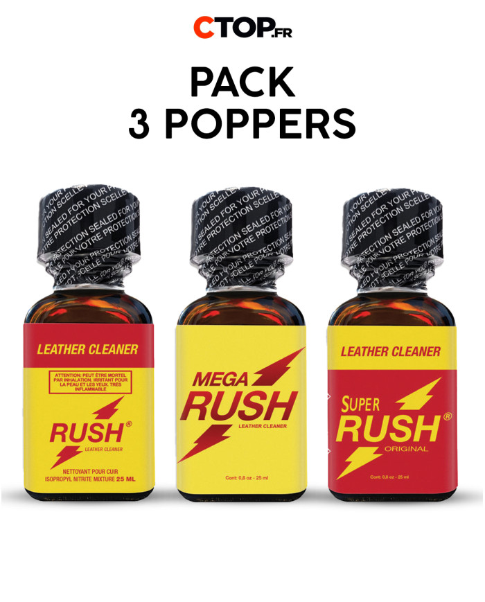 Pack 3 Poppers Rush Mix 25ml - Achetez en Ligne | Variété et Qualité Assurée
