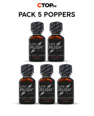 Pack 5 Poppers Super Rush Black Label 25ml - Achat Pack de Poppers Puissants