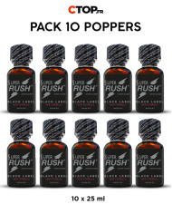 Pack 10 Poppers Super Rush Black Label 25ml - Achat Avantageux en Ligne